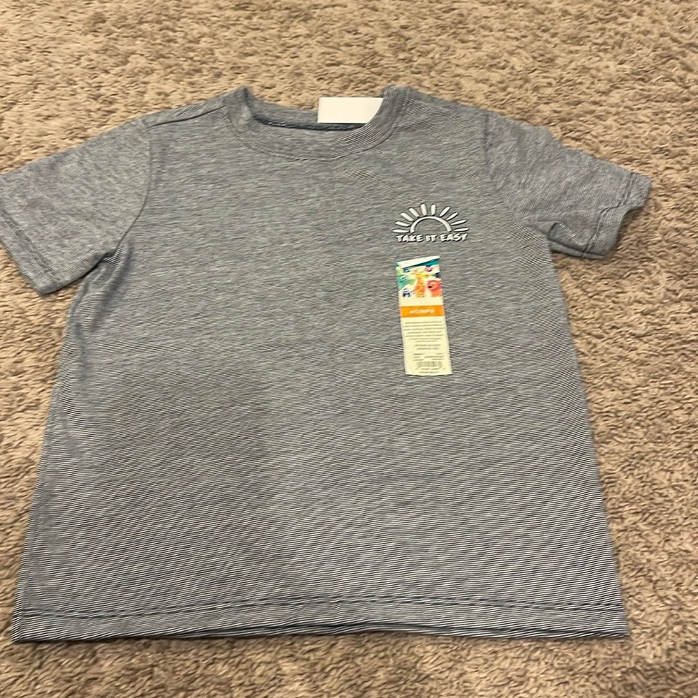 Navy blue and white take it easy t-shirt